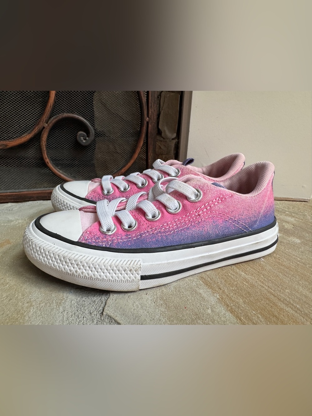 Converse All Star Girls Shoes - Pink and Purple - Elastic Laces - 11C - Picture 2 of 7